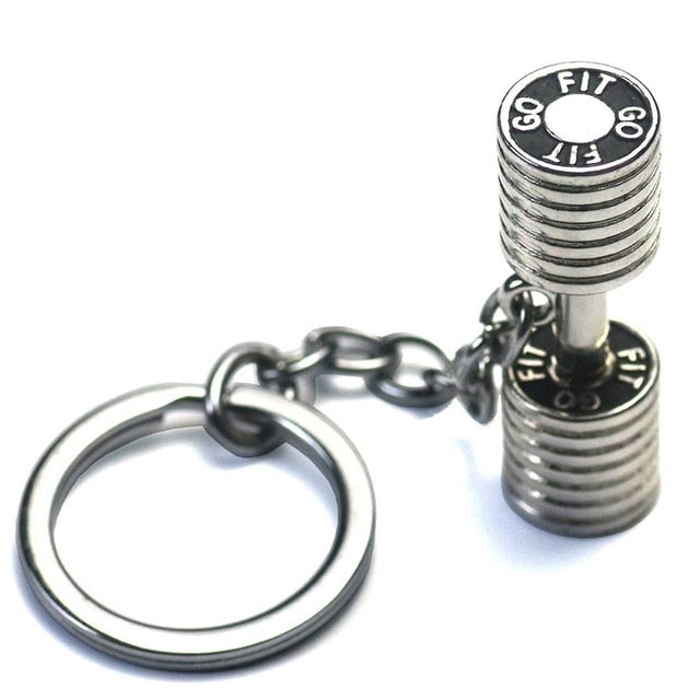 Dumbbell Stainless Steel Keychain