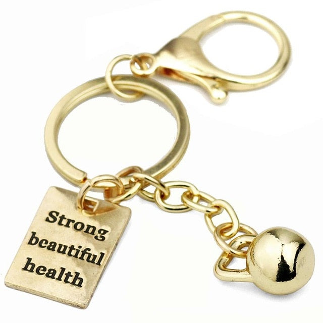 Dumbbell Stainless Steel Keychain