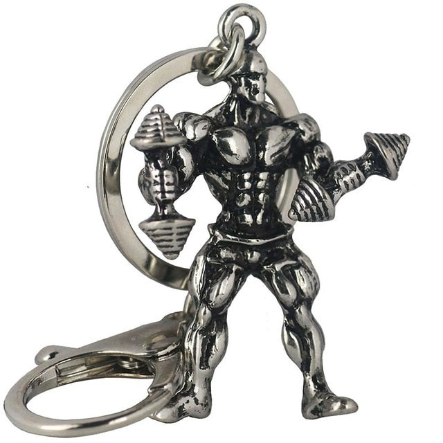 Dumbbell Stainless Steel Keychain