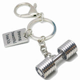 Dumbbell Stainless Steel Keychain