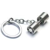 Dumbbell Stainless Steel Keychain