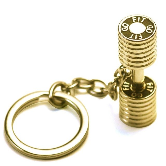 Dumbbell Stainless Steel Keychain