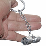Dumbbell Stainless Steel Keychain