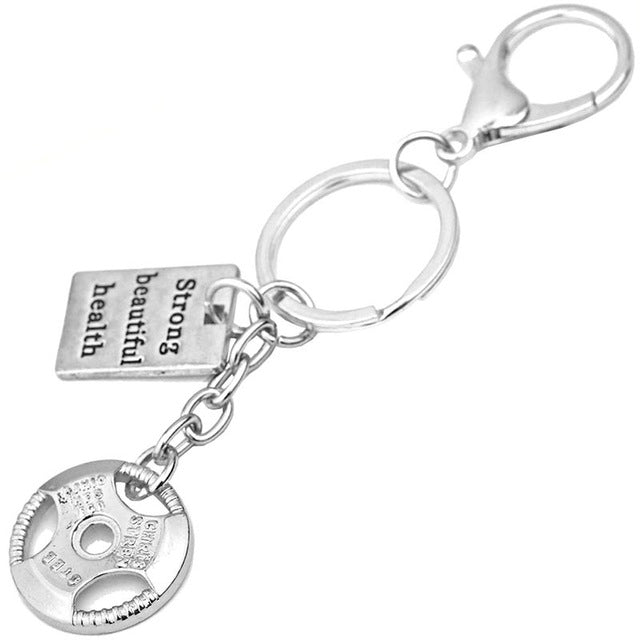 Dumbbell Stainless Steel Keychain