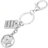 Dumbbell Stainless Steel Keychain