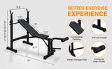 Olympic Weight Bench Press with Squat Rack and Bench for Home Gym