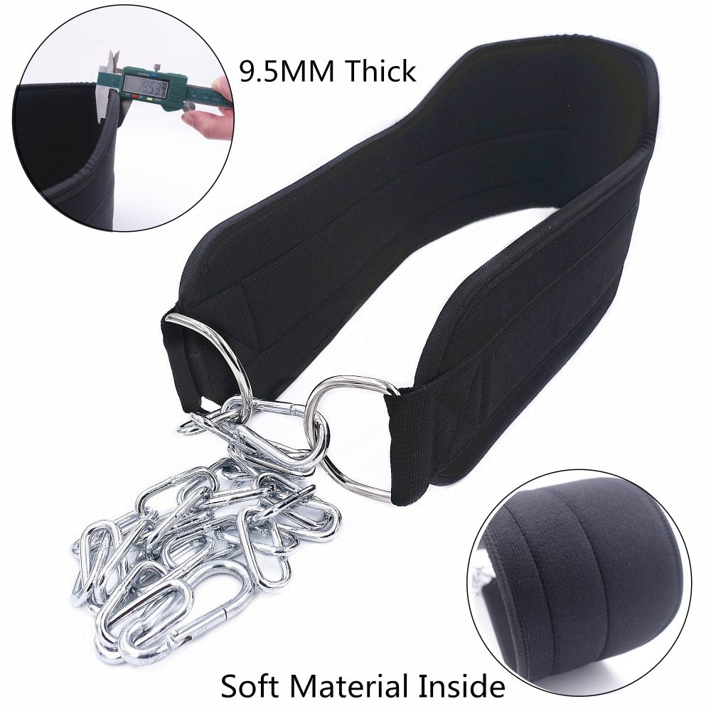 Weight Lifting Belt with Chain Dipping Belt for Pull Up Chin Up