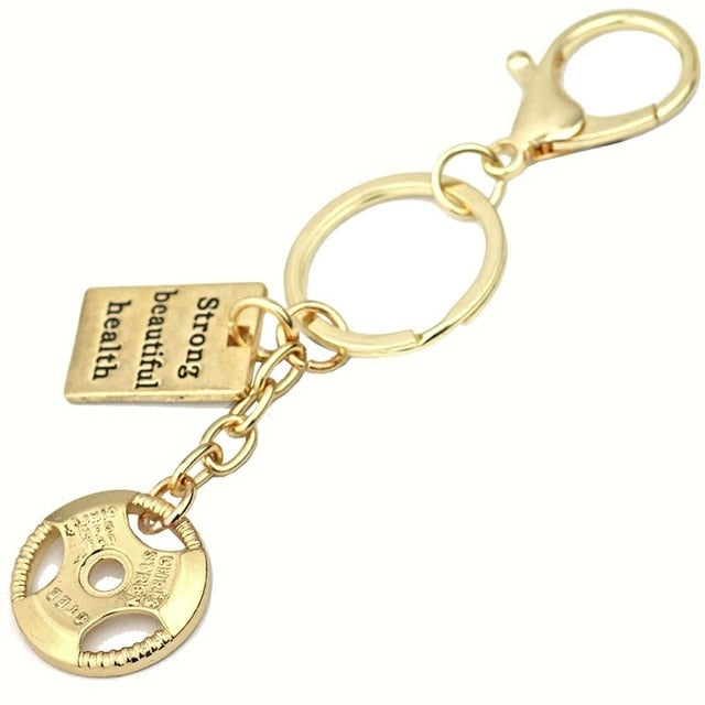 Dumbbell Stainless Steel Keychain
