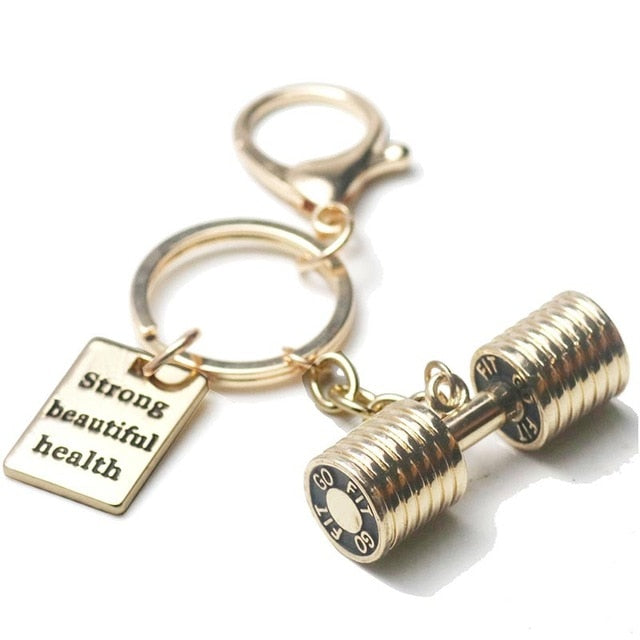 Dumbbell Stainless Steel Keychain