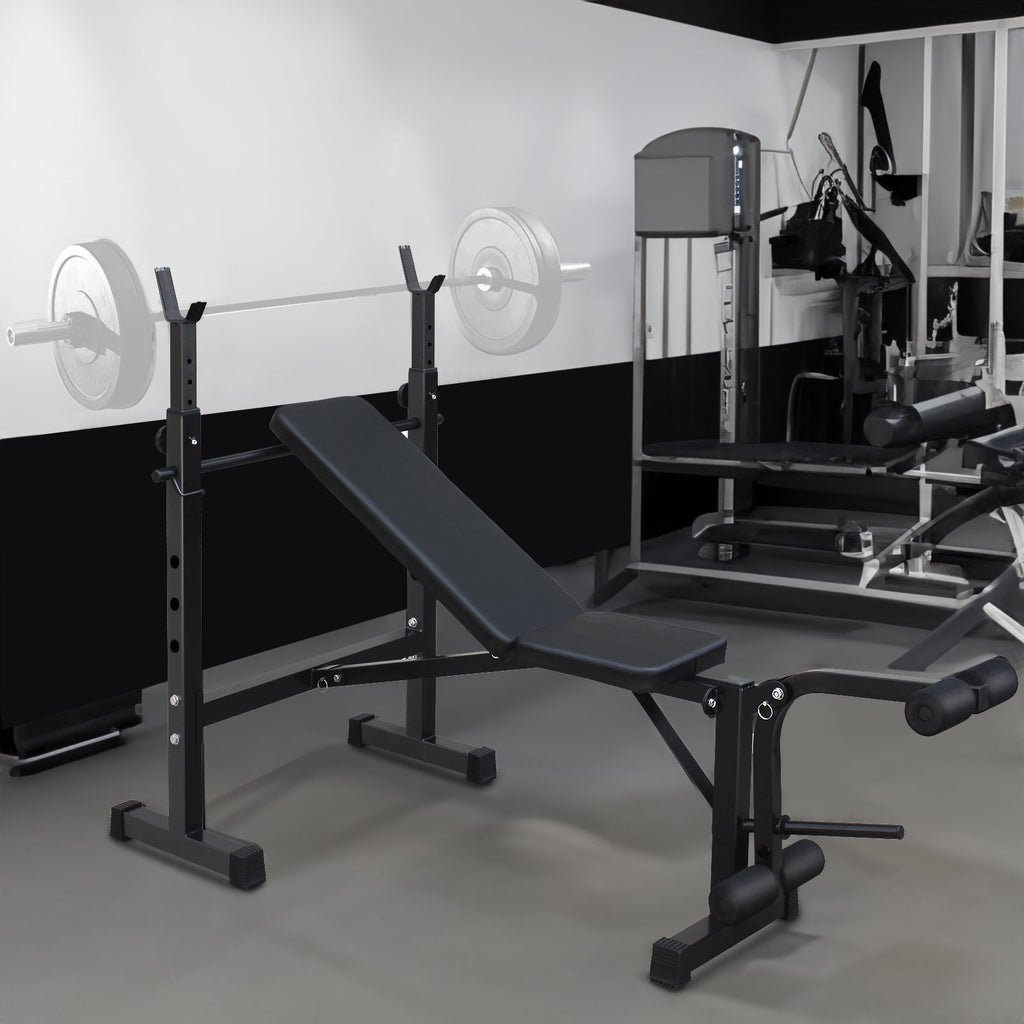 Olympic Weight Bench Press with Squat Rack and Bench for Home Gym