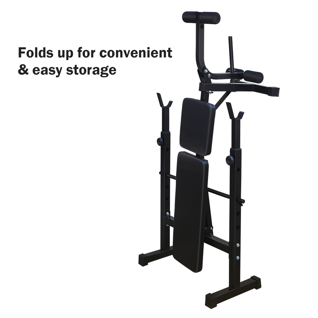 Olympic Weight Bench Press with Squat Rack and Bench for Home Gym