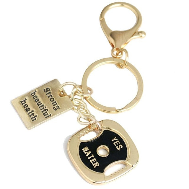 Dumbbell Stainless Steel Keychain
