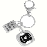 Dumbbell Stainless Steel Keychain