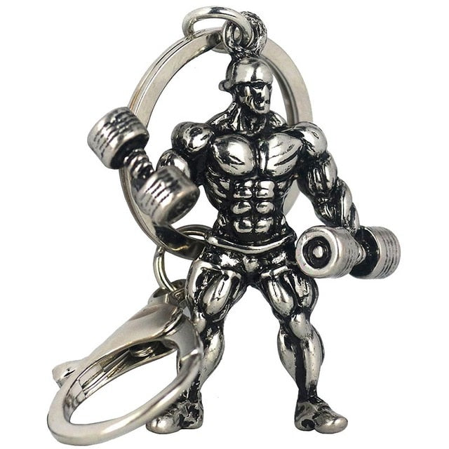 Dumbbell Stainless Steel Keychain