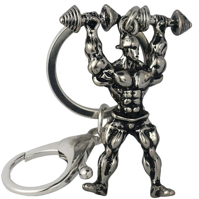 Dumbbell Stainless Steel Keychain